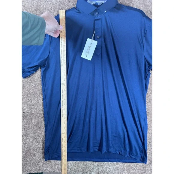 NWT Collars and Co Featherweight Men's Navy Blue Polo‎ Shirt XLarge - Picture 5 of 7